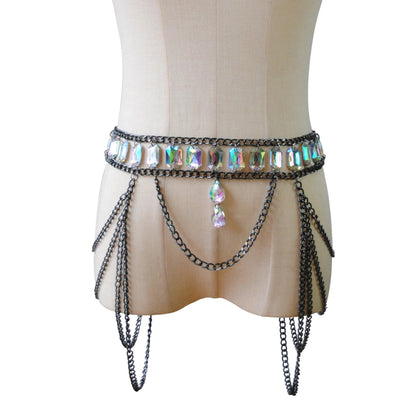 Multilayer Chains Acrylic Belt Belts - The Burner Shop