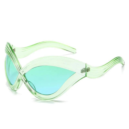 Oversized Cat Eye Wavy Sunglasses Sunglasses - The Burner Shop