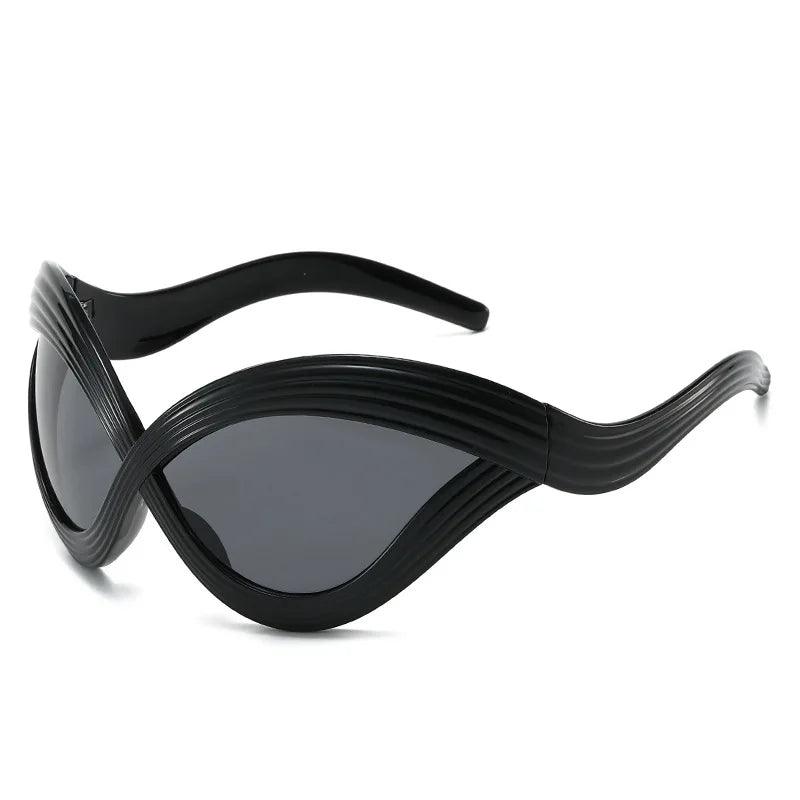 Oversized Cat Eye Wavy Sunglasses Sunglasses - The Burner Shop