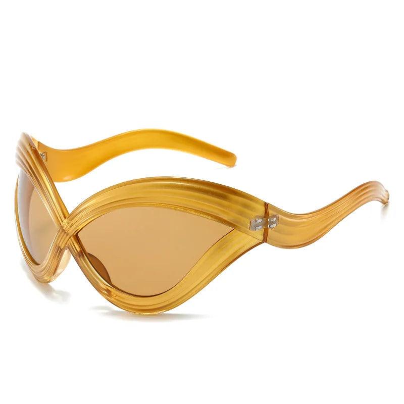 Oversized Cat Eye Wavy Sunglasses Sunglasses - The Burner Shop