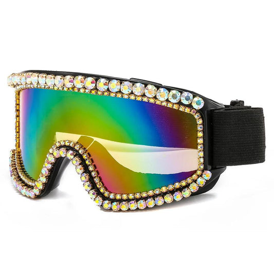 Oversized Rhinestone Festival Goggles Goggles - The Burner Shop