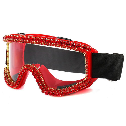 Oversized Rhinestone Festival Goggles Goggles - The Burner Shop