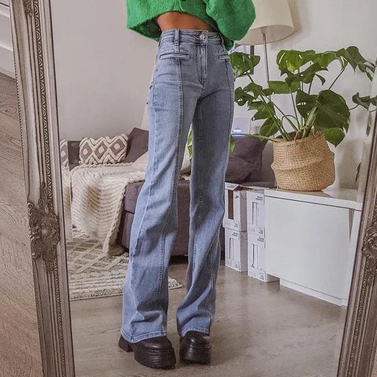 Retro Five Pointed Star Jeans Jeans - The Burner Shop