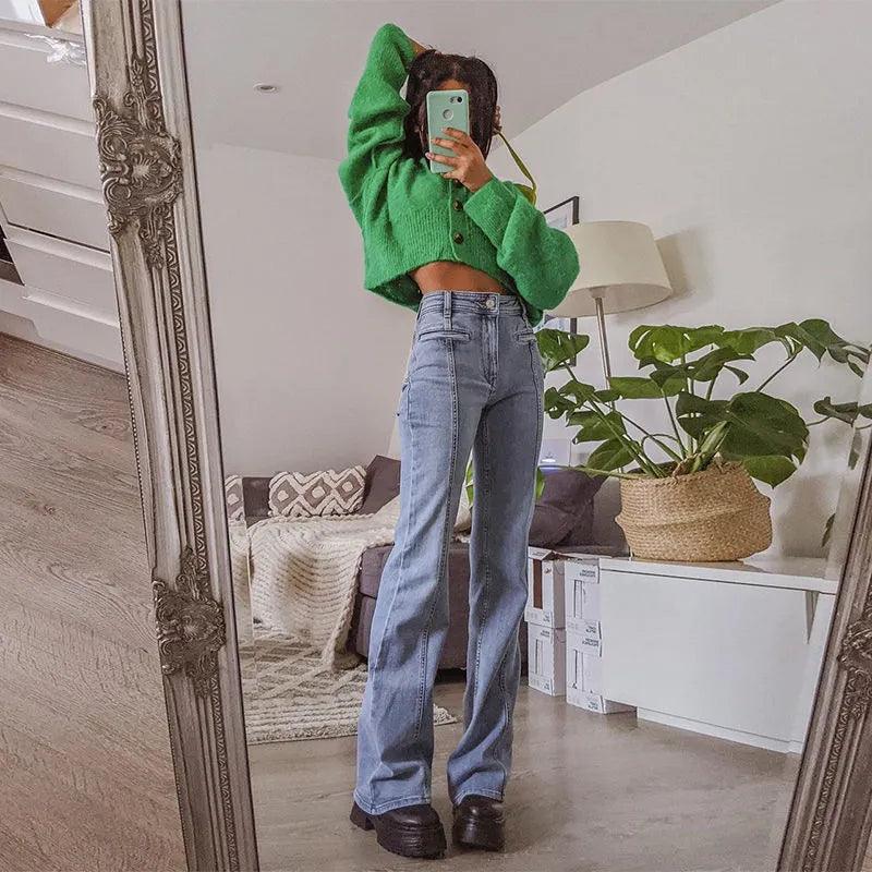 Retro Five Pointed Star Jeans Jeans - The Burner Shop