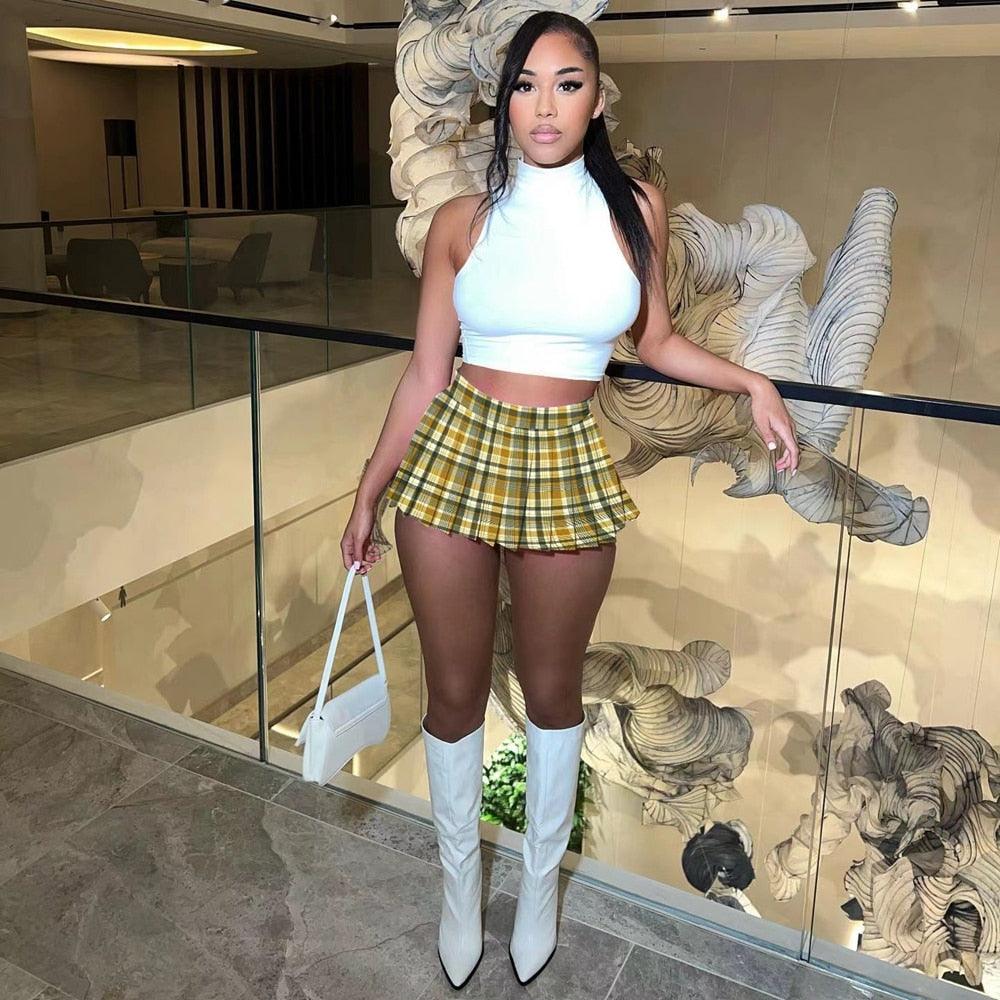 Sexy High Waist Mini Pleated Skirts Skirts - The Burner Shop
