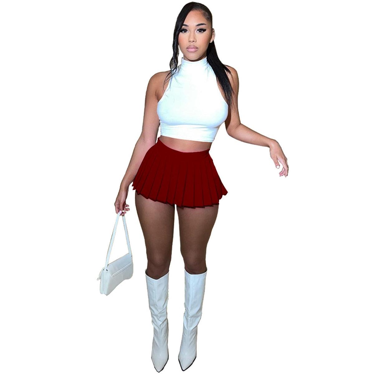 Sexy High Waist Mini Pleated Skirts Skirts - The Burner Shop