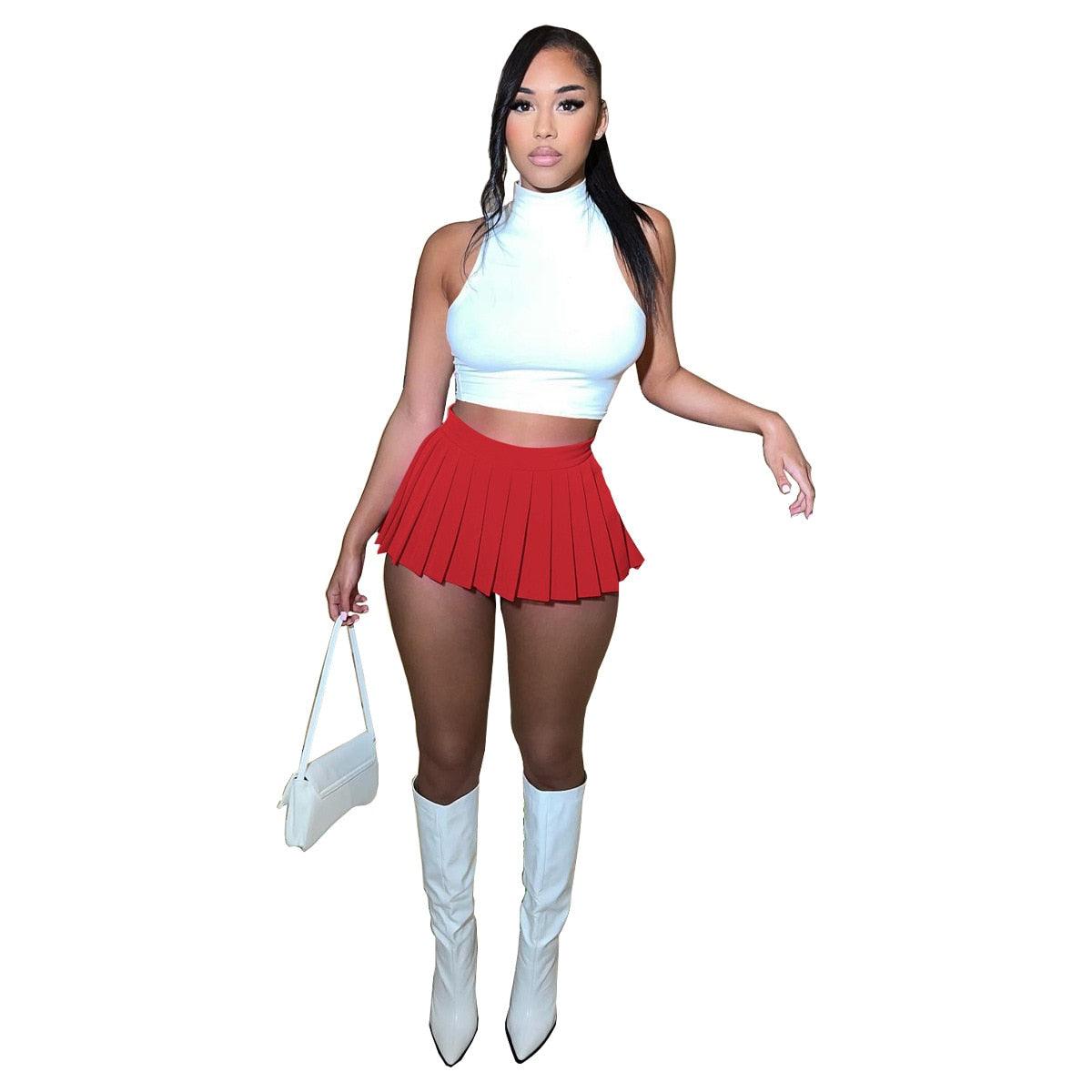 Sexy High Waist Mini Pleated Skirts Skirts - The Burner Shop