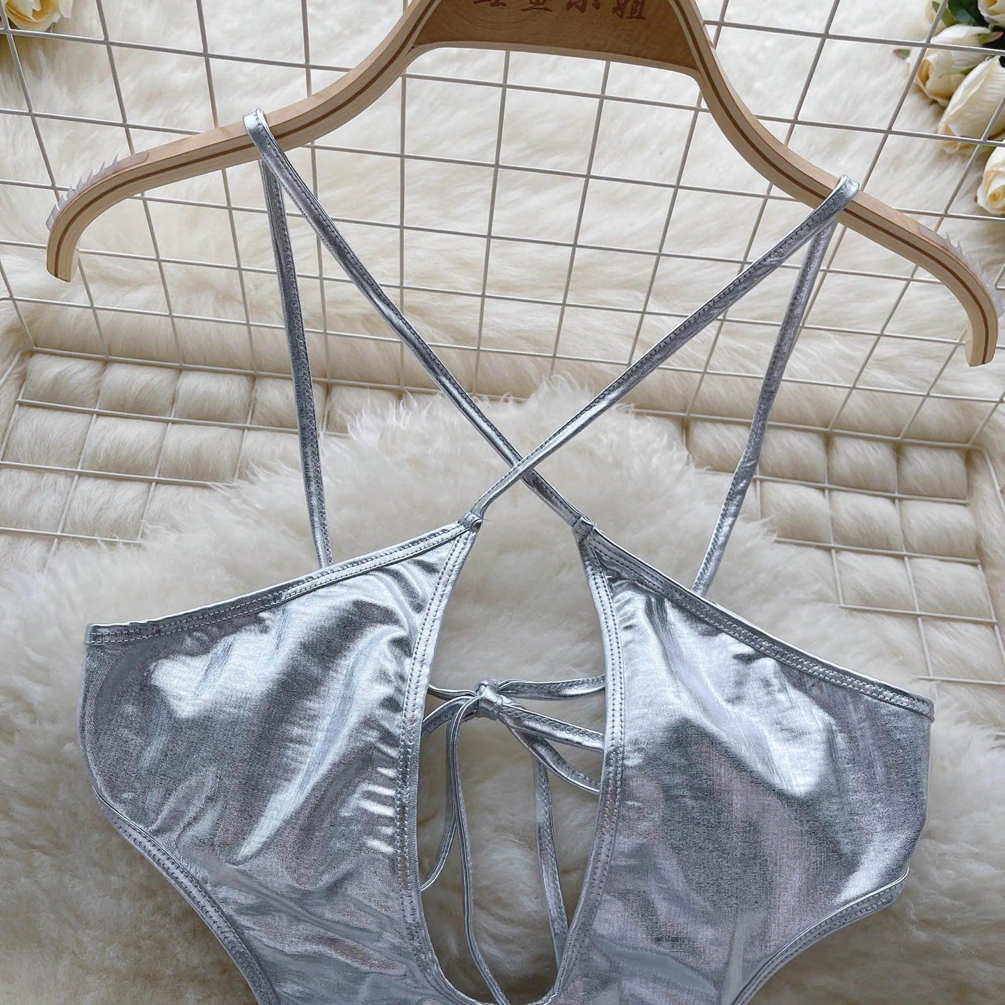 Sexy Metallic Backless Bodysuit Bodysuits - The Burner Shop