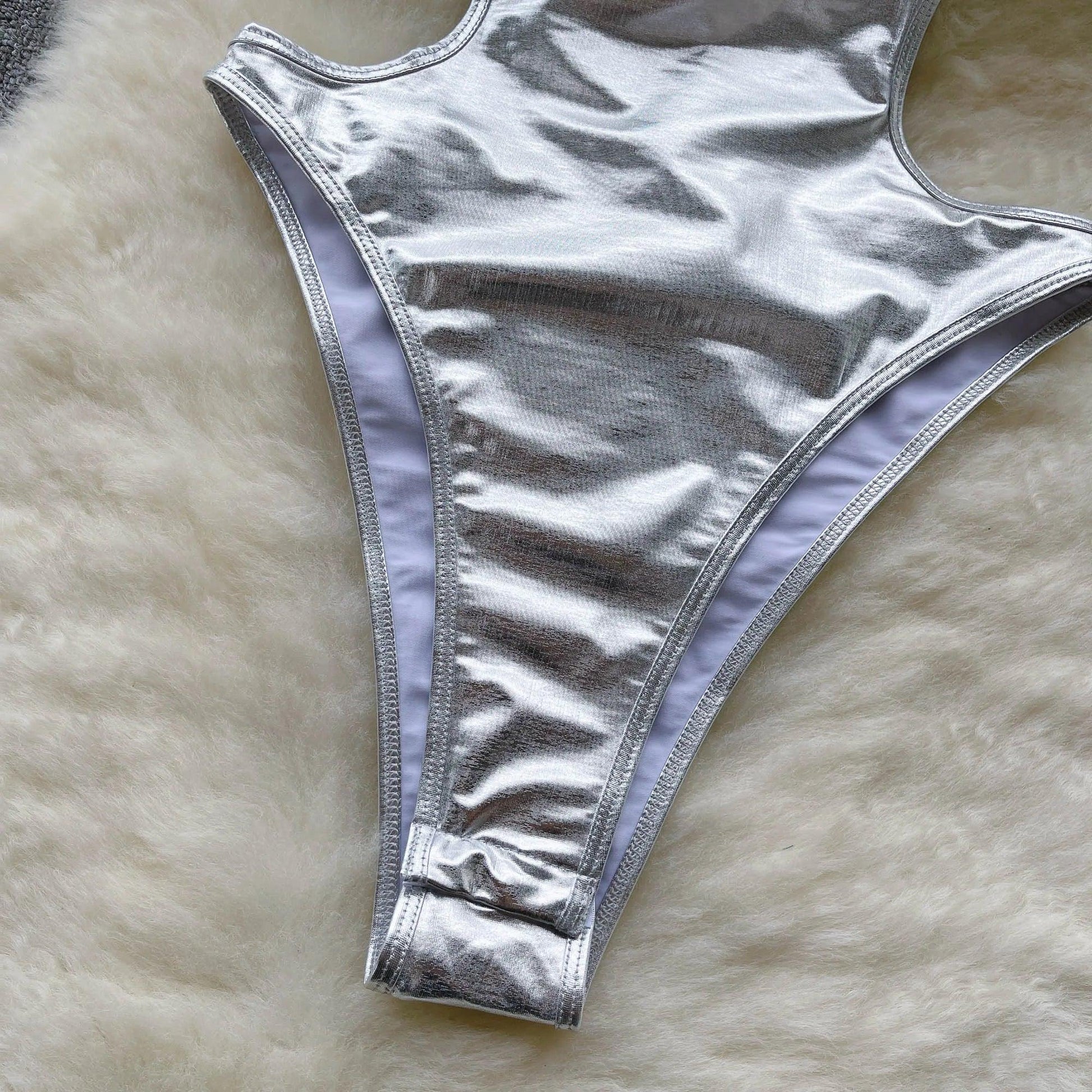 Sexy Metallic Backless Bodysuit Bodysuits - The Burner Shop