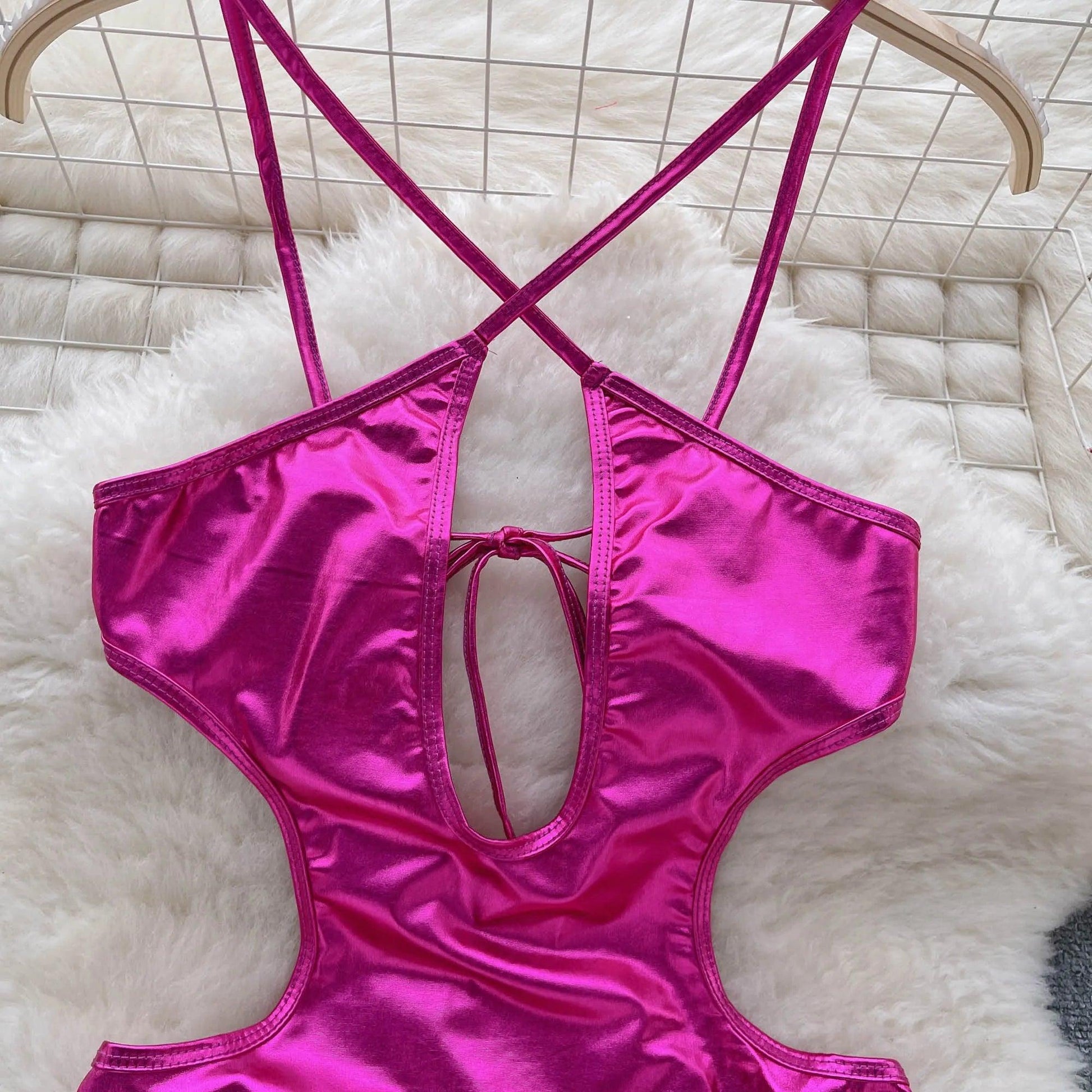 Sexy Metallic Backless Bodysuit Bodysuits - The Burner Shop