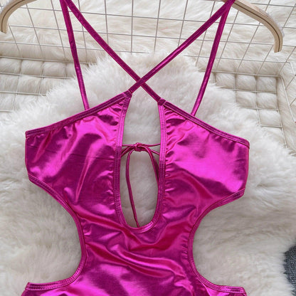 Sexy Metallic Backless Bodysuit Bodysuits - The Burner Shop