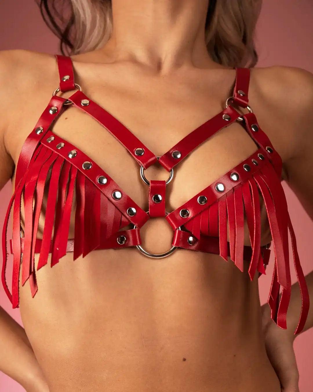 Sexy Steampunk Leather Harness & Garter Set Body Harness - The Burner Shop
