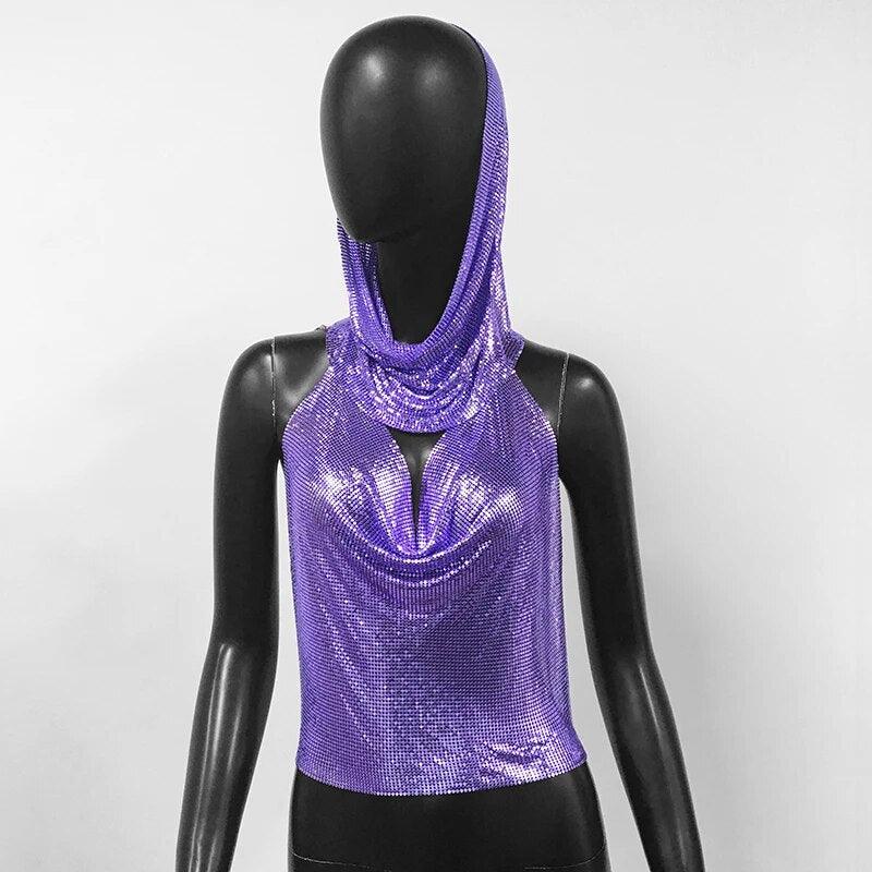 Shiny Metallic Sequin Top Tops - The Burner Shop