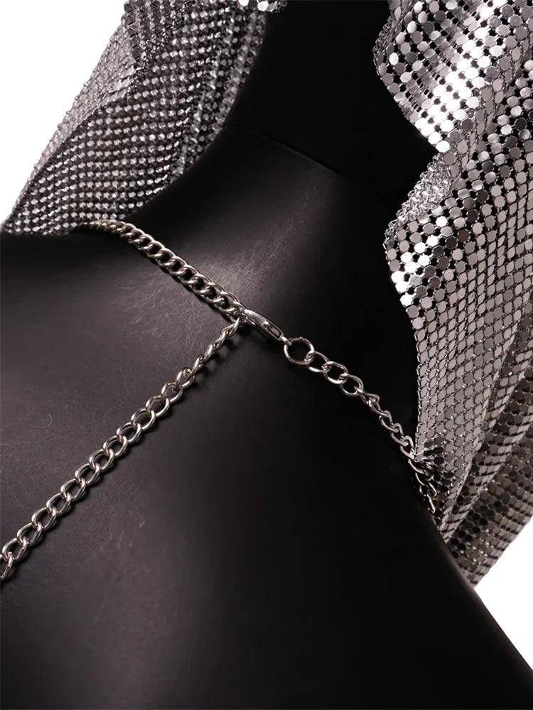 Shiny Metallic Sequin Top Tops - The Burner Shop