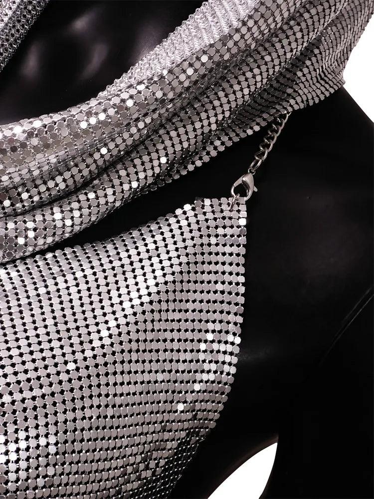 Shiny Metallic Sequin Top Tops - The Burner Shop