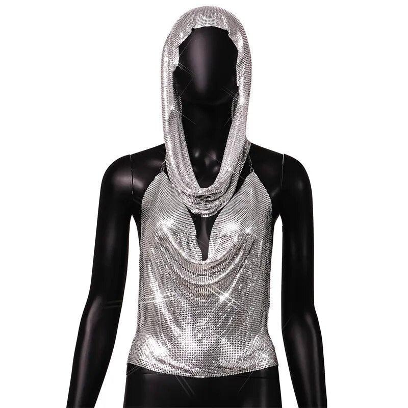 Shiny Metallic Sequin Top Tops - The Burner Shop