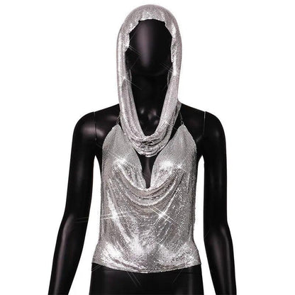 Shiny Metallic Sequin Top Tops - The Burner Shop