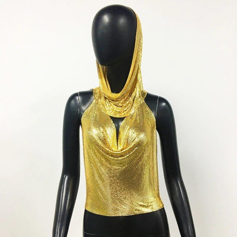 Shiny Metallic Sequin Top Tops - The Burner Shop