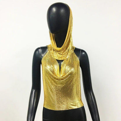 Shiny Metallic Sequin Top Tops - The Burner Shop