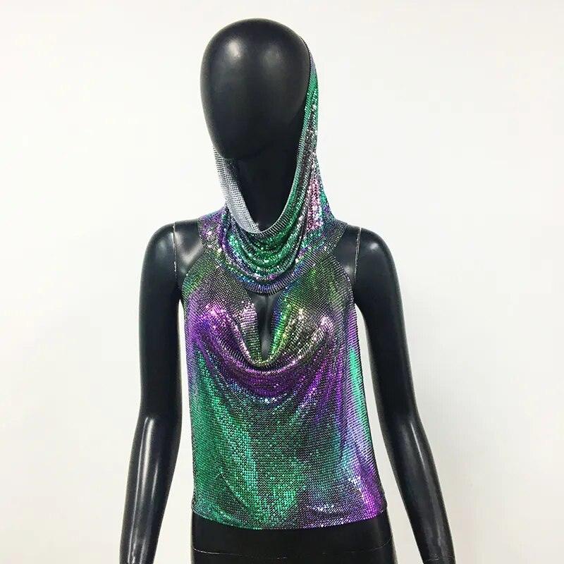 Shiny Metallic Sequin Top Tops - The Burner Shop