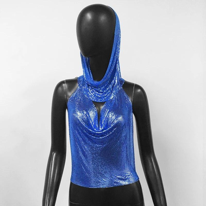 Shiny Metallic Sequin Top Tops - The Burner Shop