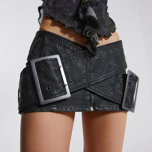 Short Leather Mini Skirt Skirts - The Burner Shop