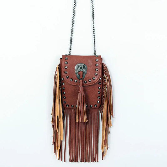 Square Shoulder Bag with Tassels Bags - The Burner Shop
