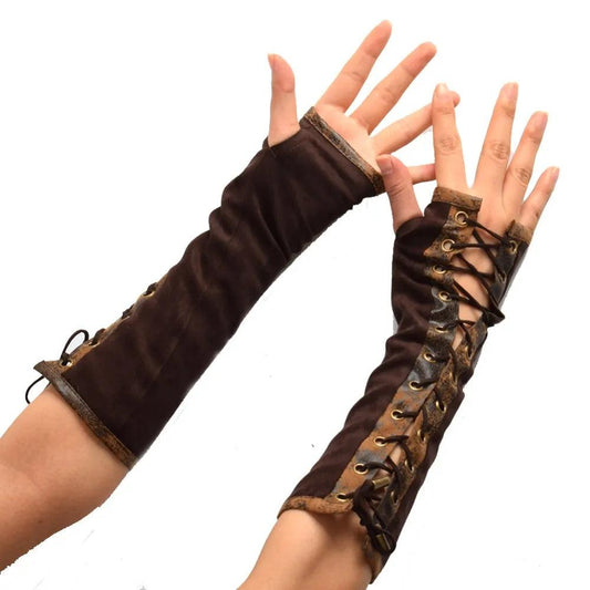 Steampunk Elbow Length Gloves Gloves - The Burner Shop