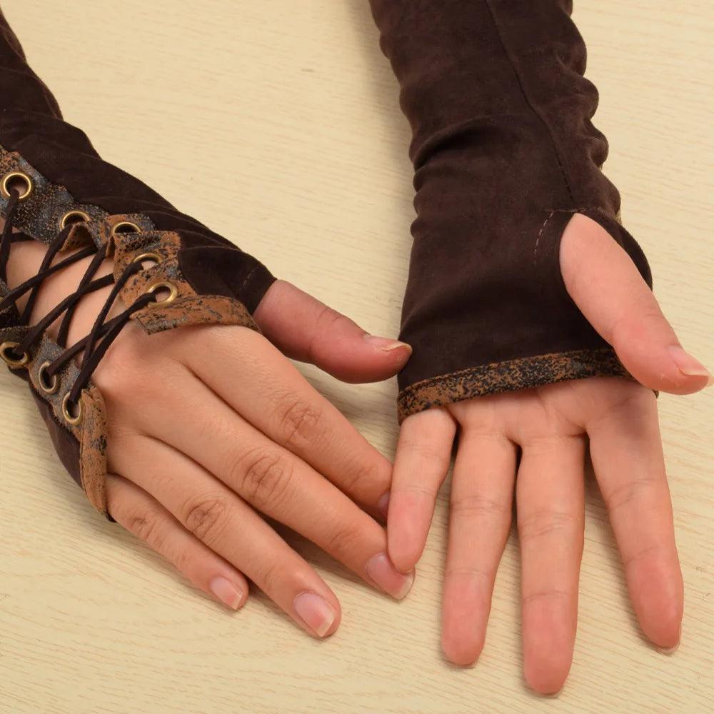 Steampunk Elbow Length Gloves Gloves - The Burner Shop