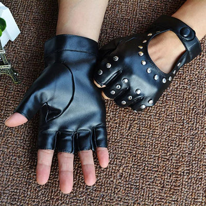 Steampunk Faux Leather Fingerless Glove Gloves - The Burner Shop