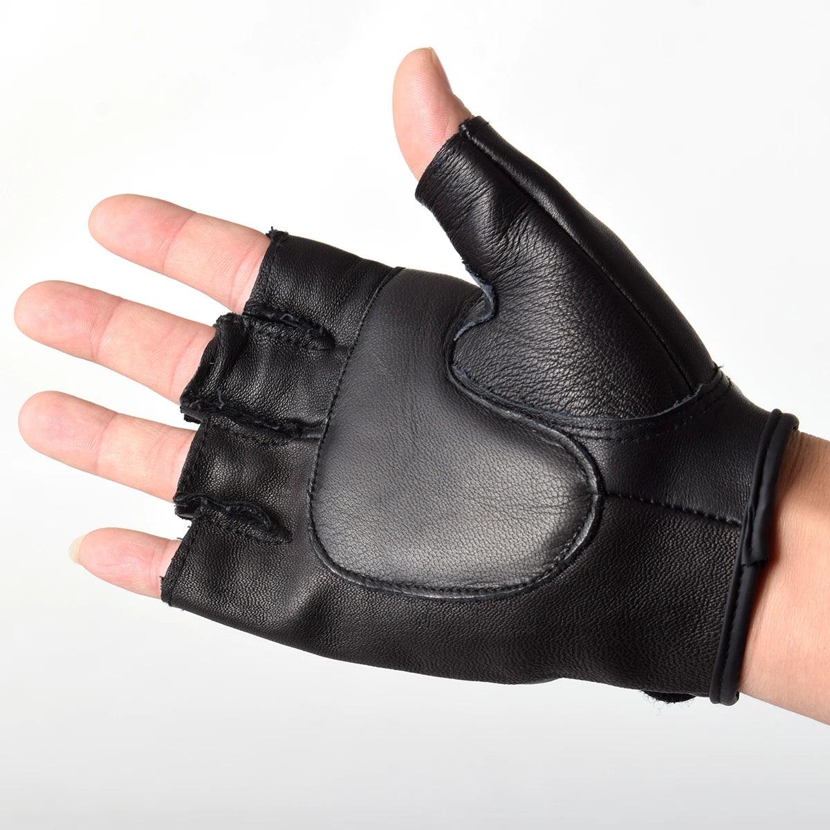 Steampunk Faux Leather Gear Gloves Gloves - The Burner Shop