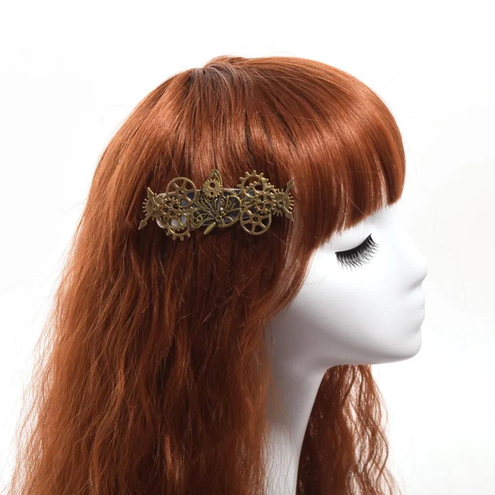 Steampunk Gear & Chains Hair Clips Hair Accessory - The Burner Shop