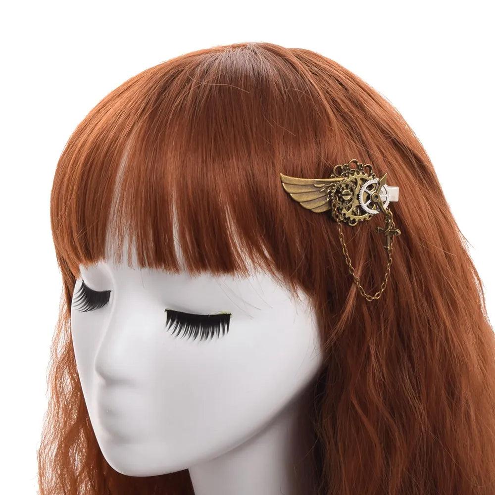 Steampunk Gear & Chains Hair Clips Hair Accessory - The Burner Shop