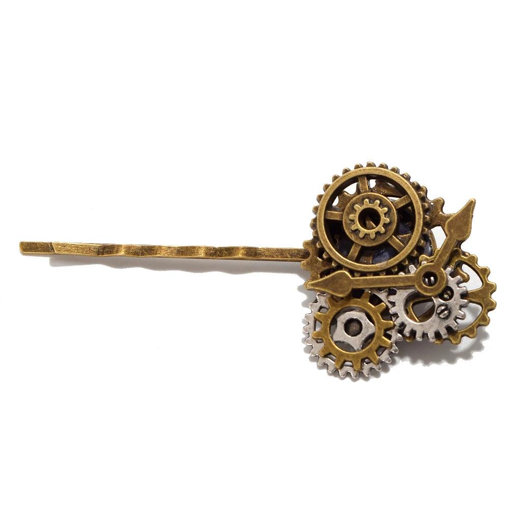 Steampunk Gear & Chains Hair Clips Hair Accessory - The Burner Shop
