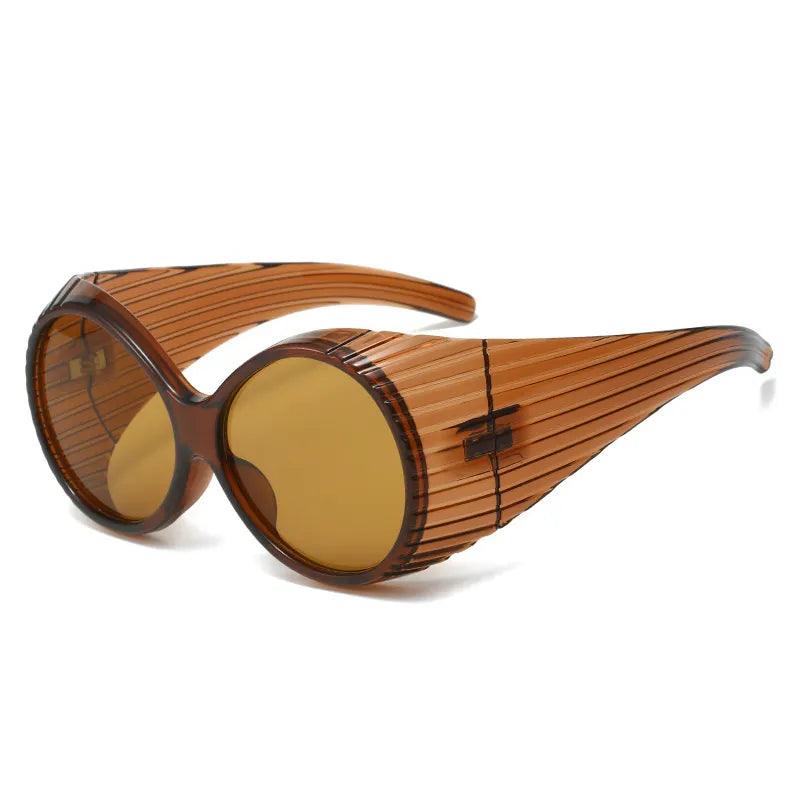 Steampunk Oversized Round Sunglasses Sunglasses - The Burner Shop