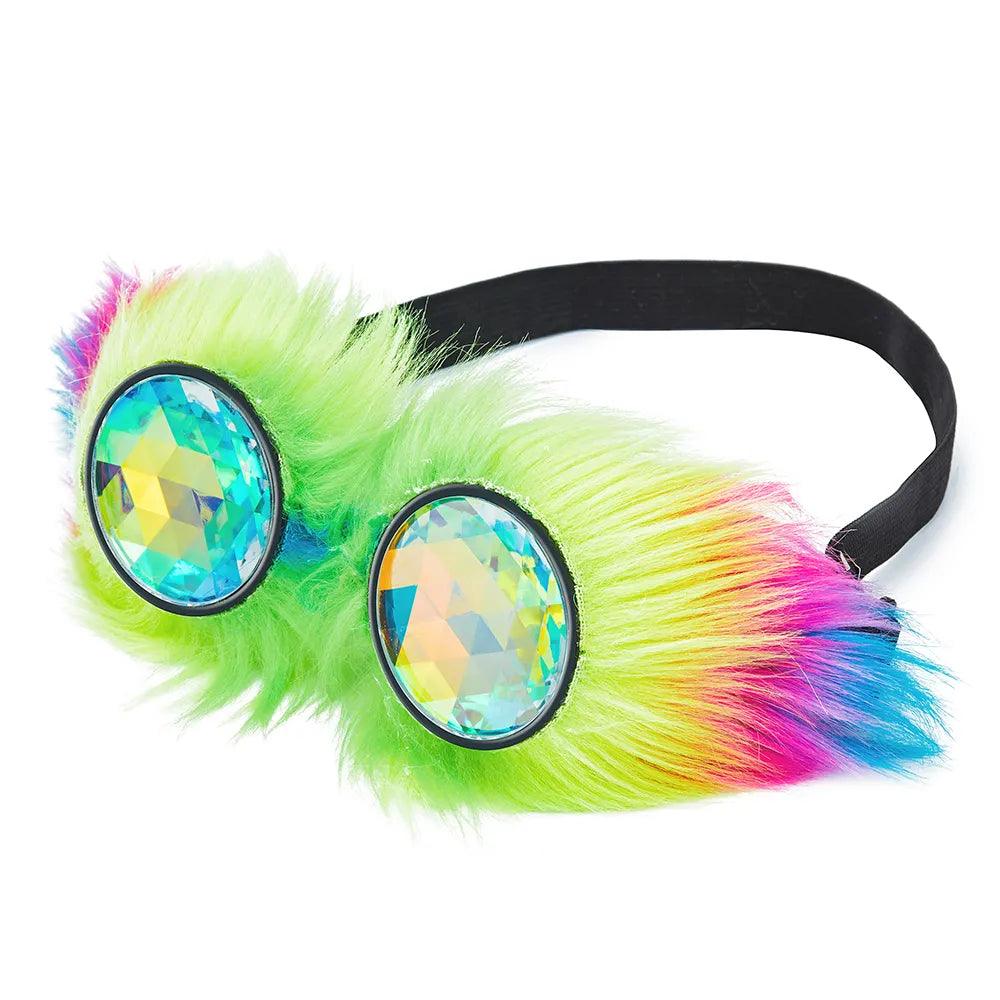 Steampunk Rainbow Crystal Lens Goggles Goggles - The Burner Shop