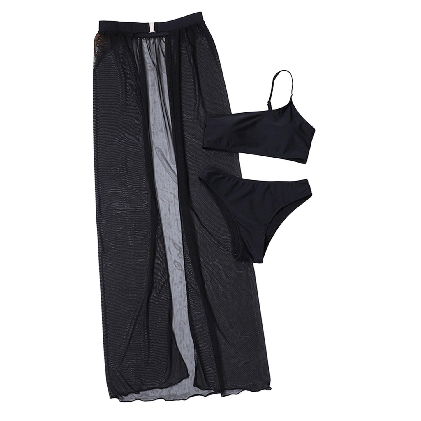 3 Piece Mesh Bikini & Cover Up Swimwear - The Burner Shop