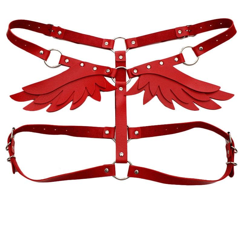 Angel Wing Genuine Leather Harness Body Harness - The Burner Shop