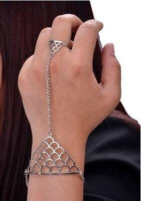Antique Bracelet with Finger Ring Bracelets - The Burner Shop