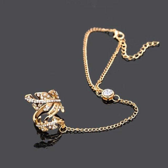 Antique Bracelet with Finger Ring Bracelets - The Burner Shop
