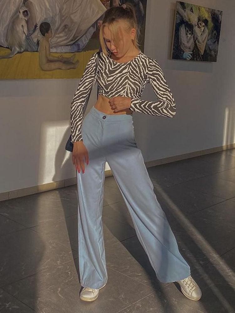 Backless Lace up Zebra Print Cop Top tops - The Burner Shop