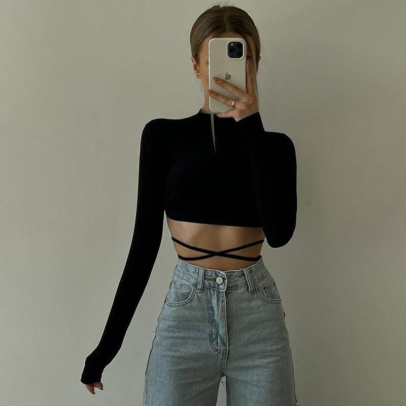 Backless Lace up Zebra Print Cop Top tops - The Burner Shop