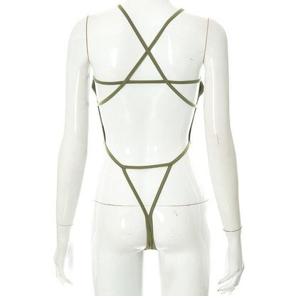 Bandage Backless Bodysuit Bodysuit - The Burner Shop