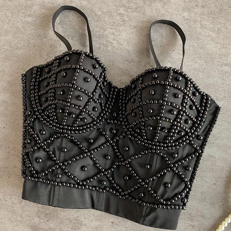 Bead Detail Corset Top Corsets - The Burner Shop
