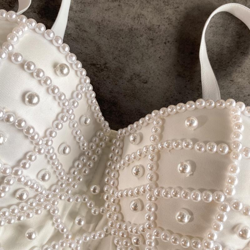 Bead Detail Corset Top Corsets - The Burner Shop