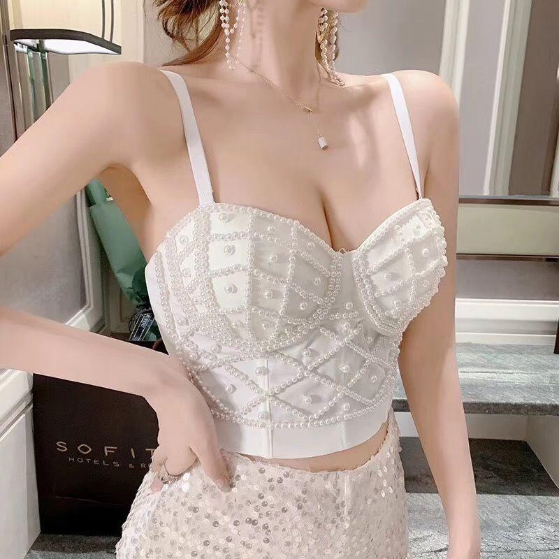 Bead Detail Corset Top Corsets - The Burner Shop