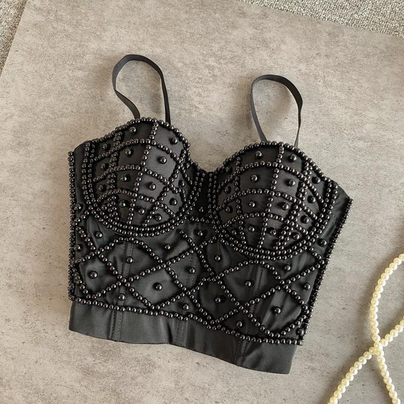 Bead Detail Corset Top Corsets - The Burner Shop
