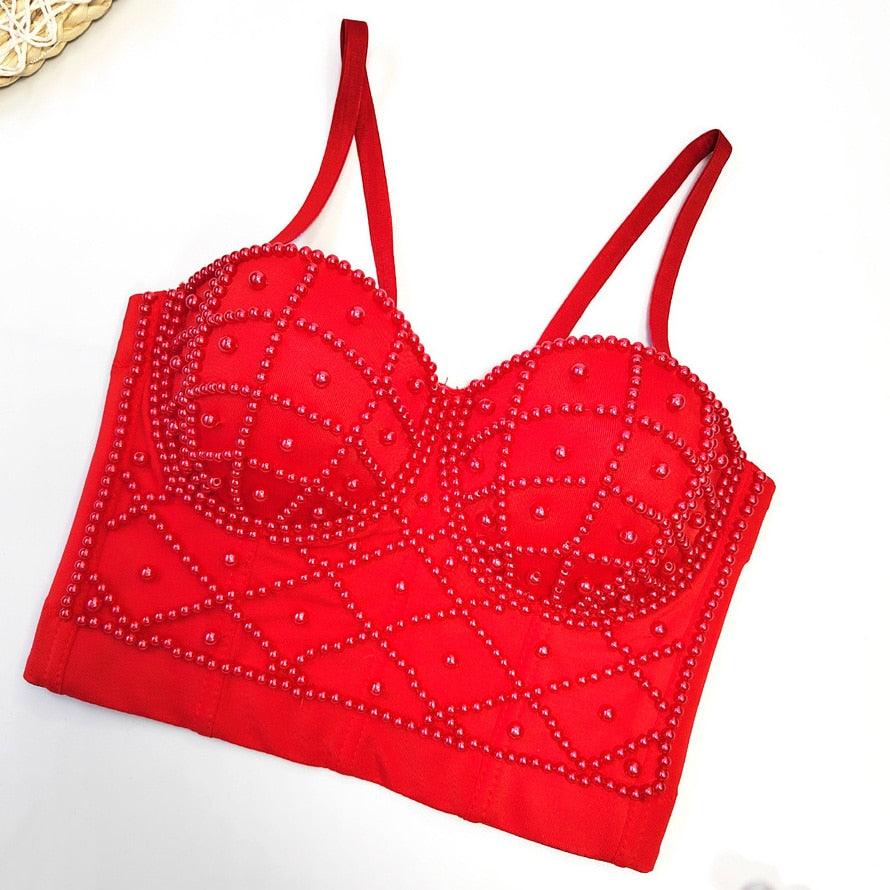 Bead Detail Corset Top Corsets - The Burner Shop