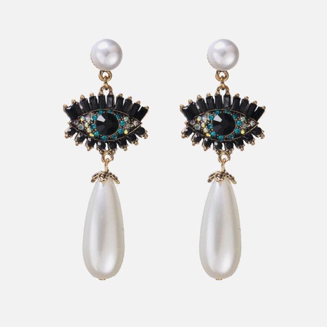 Big Drop Simulated-Pearl Pendants Earrings Earrings - The Burner Shop
