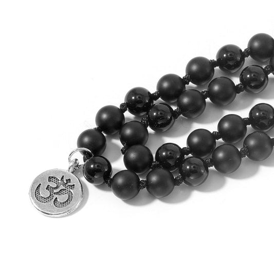 Black & Silver Beaded Necklace Necklaces - The Burner Shop